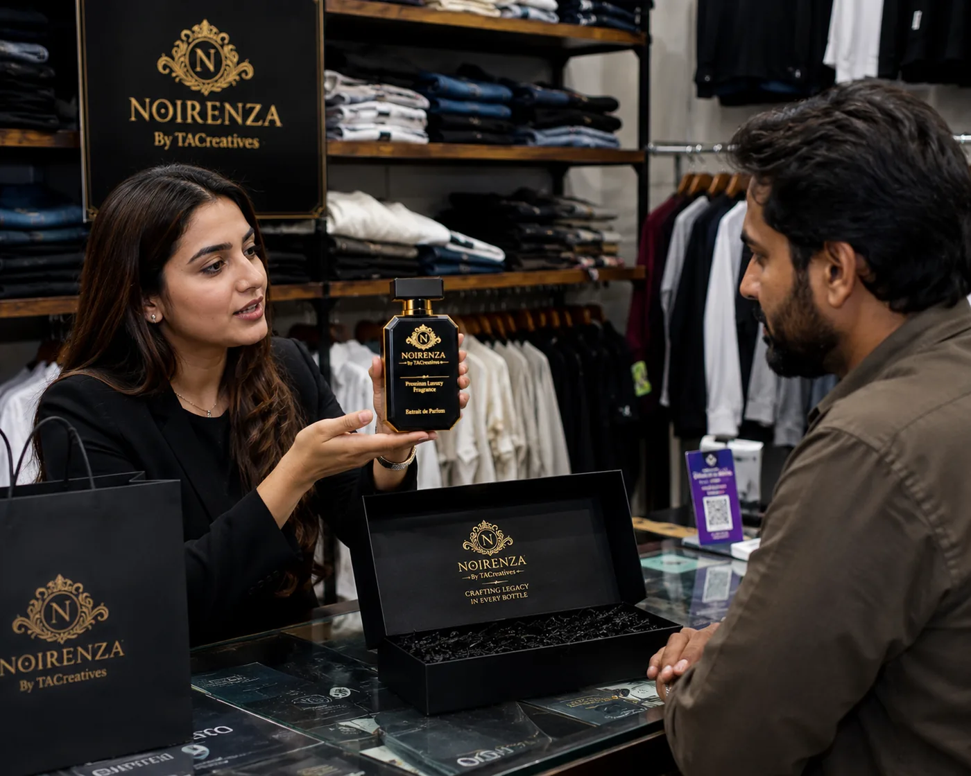 Reseller selling Noirenza to local clothing shop